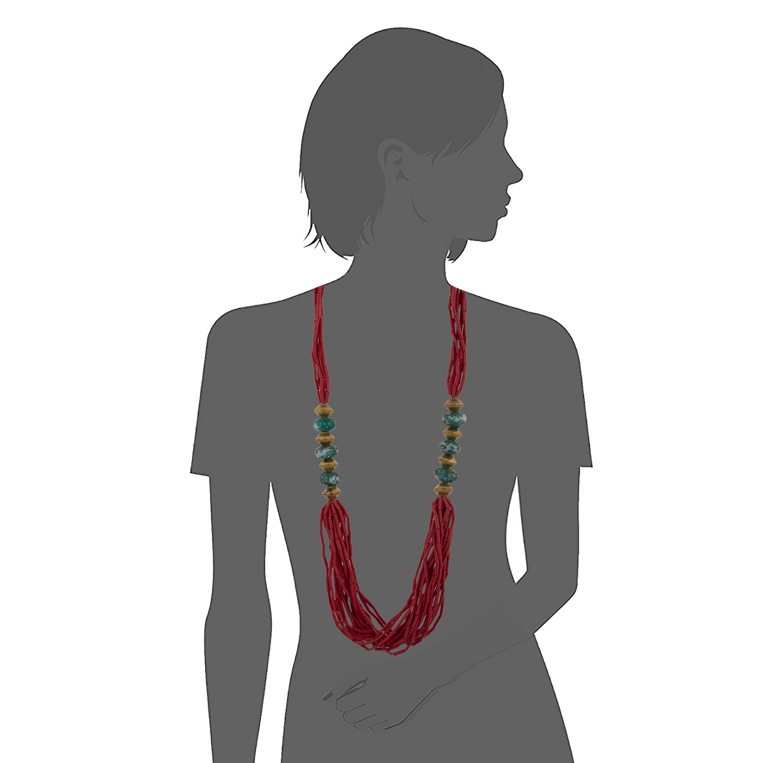Traditional bead necklace from Bhutan BJ-990b