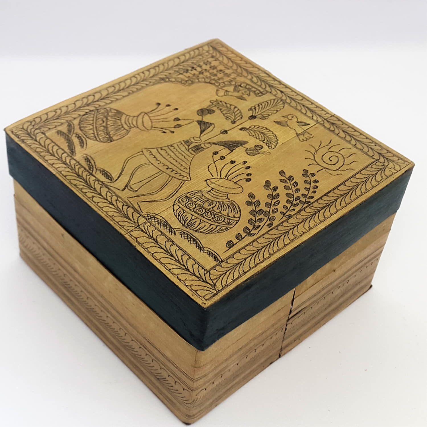 Palm-leaf Decorative box Box-PL-112a