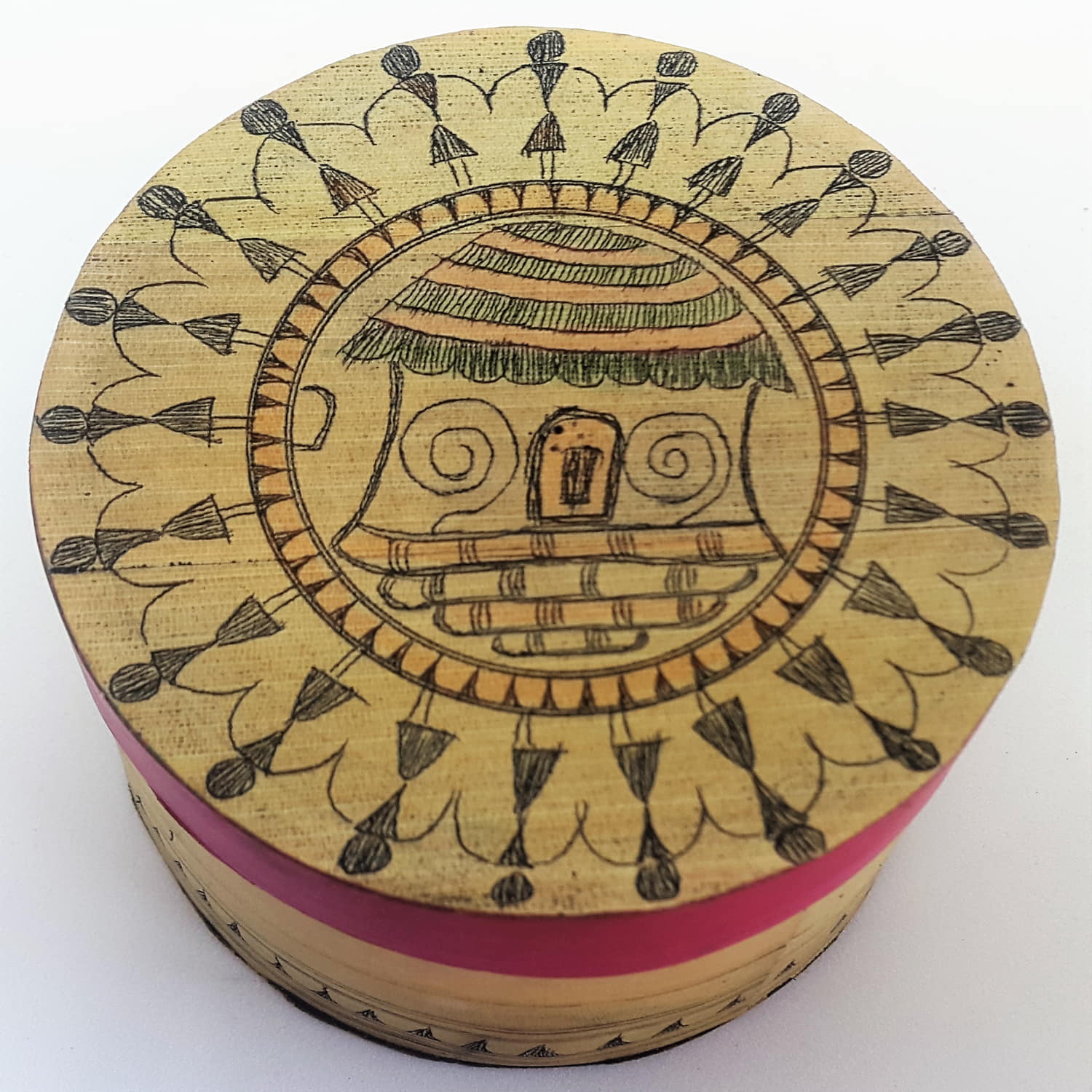 Palm-leaf Decorative box Box-PL-114b