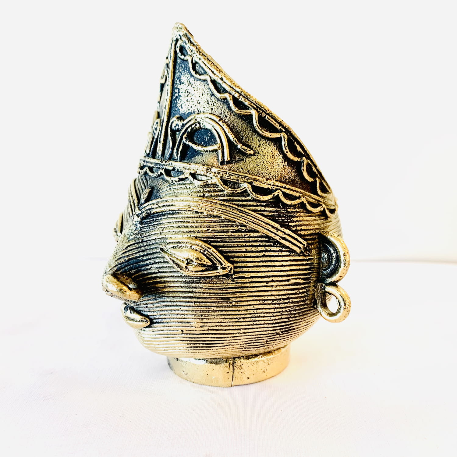 Dokra Tribal Mask shaped Pen Stand  DS-00-973a