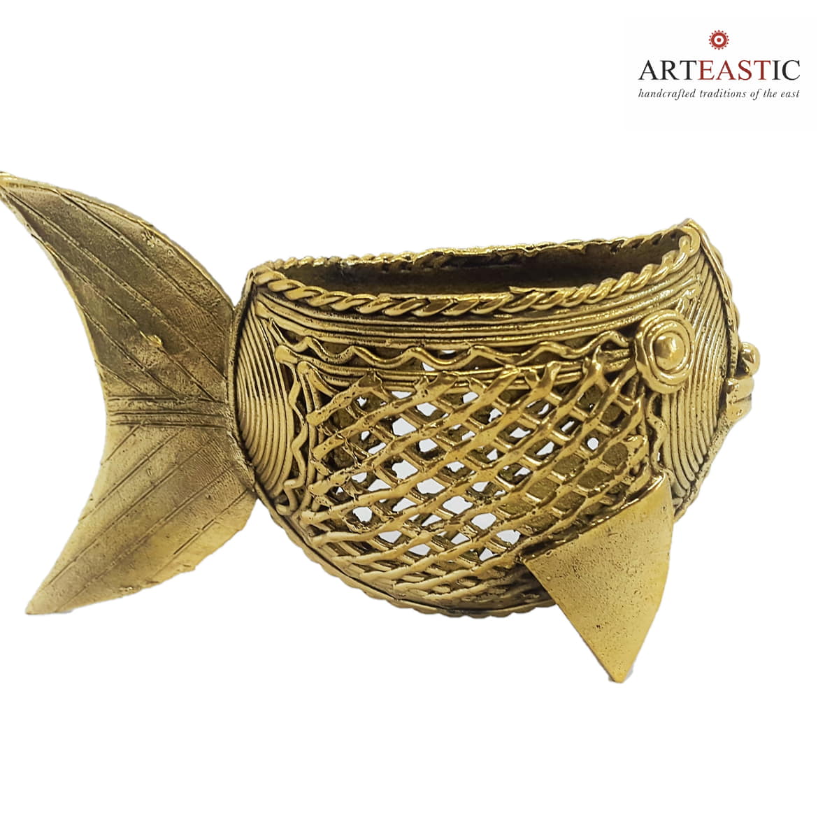 Dokra Fish shaped Pen Stand DS-00-991a