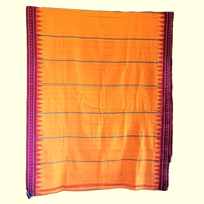 Dongoria Stripe Saree  Orange base  TS-03-001a