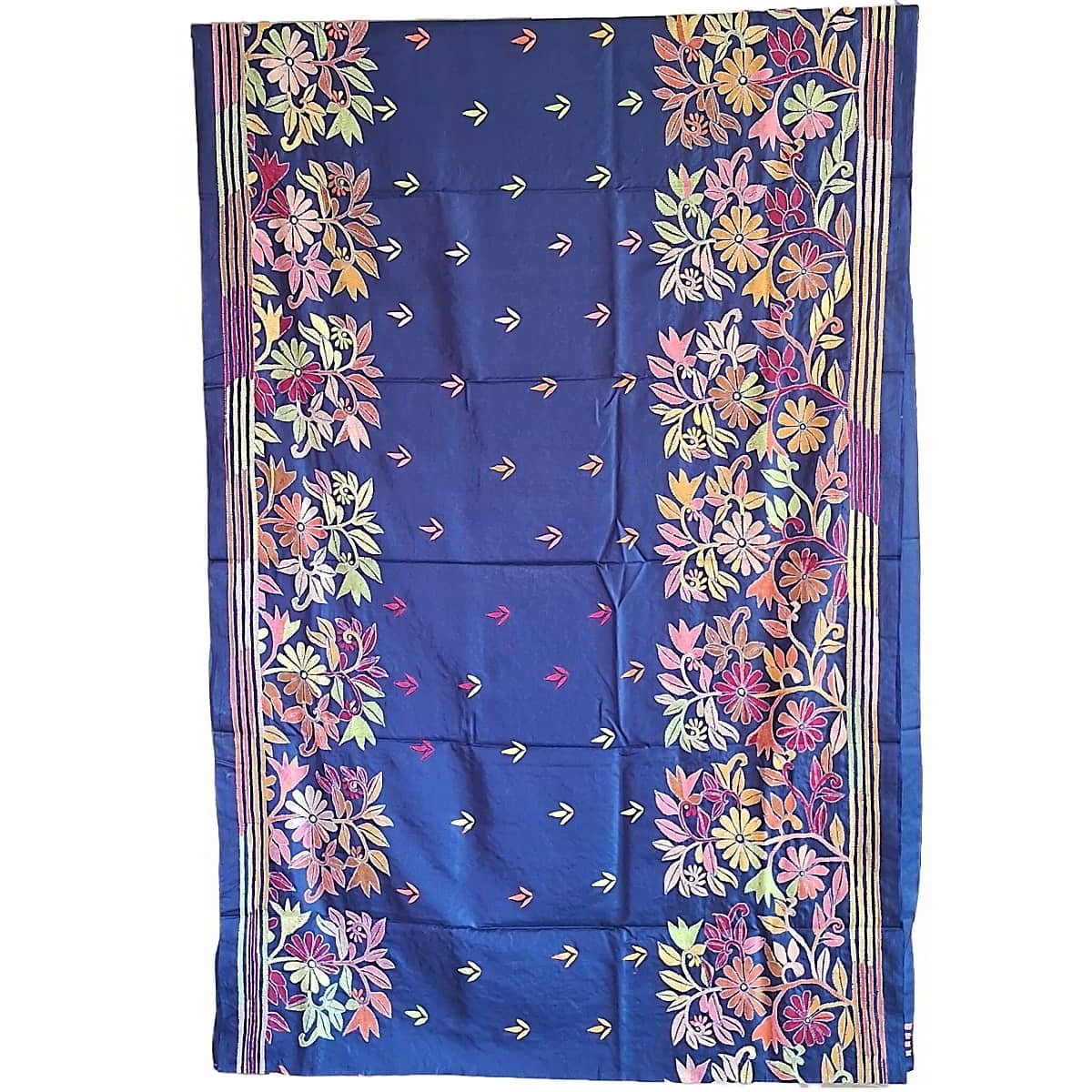 Kantha silk Saree with royal blue base KS-525a