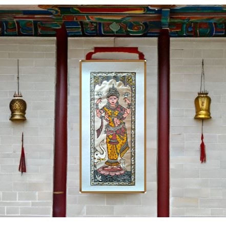 Pattachitra of  Lakshmi on Tussar silk PCP-T-91a