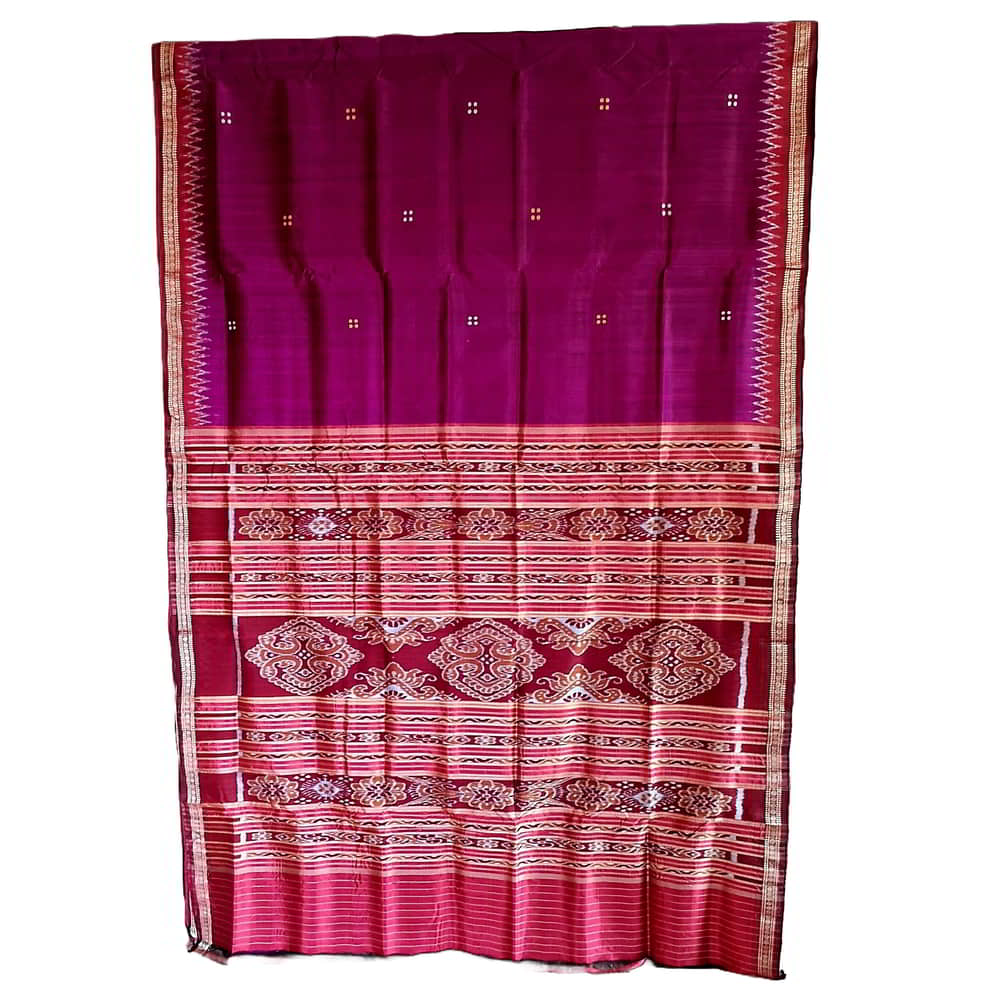 Khandua Silk  Magenta base with double border OC-6