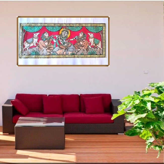 Pattachitra on Tussar silk PCP-T-98a