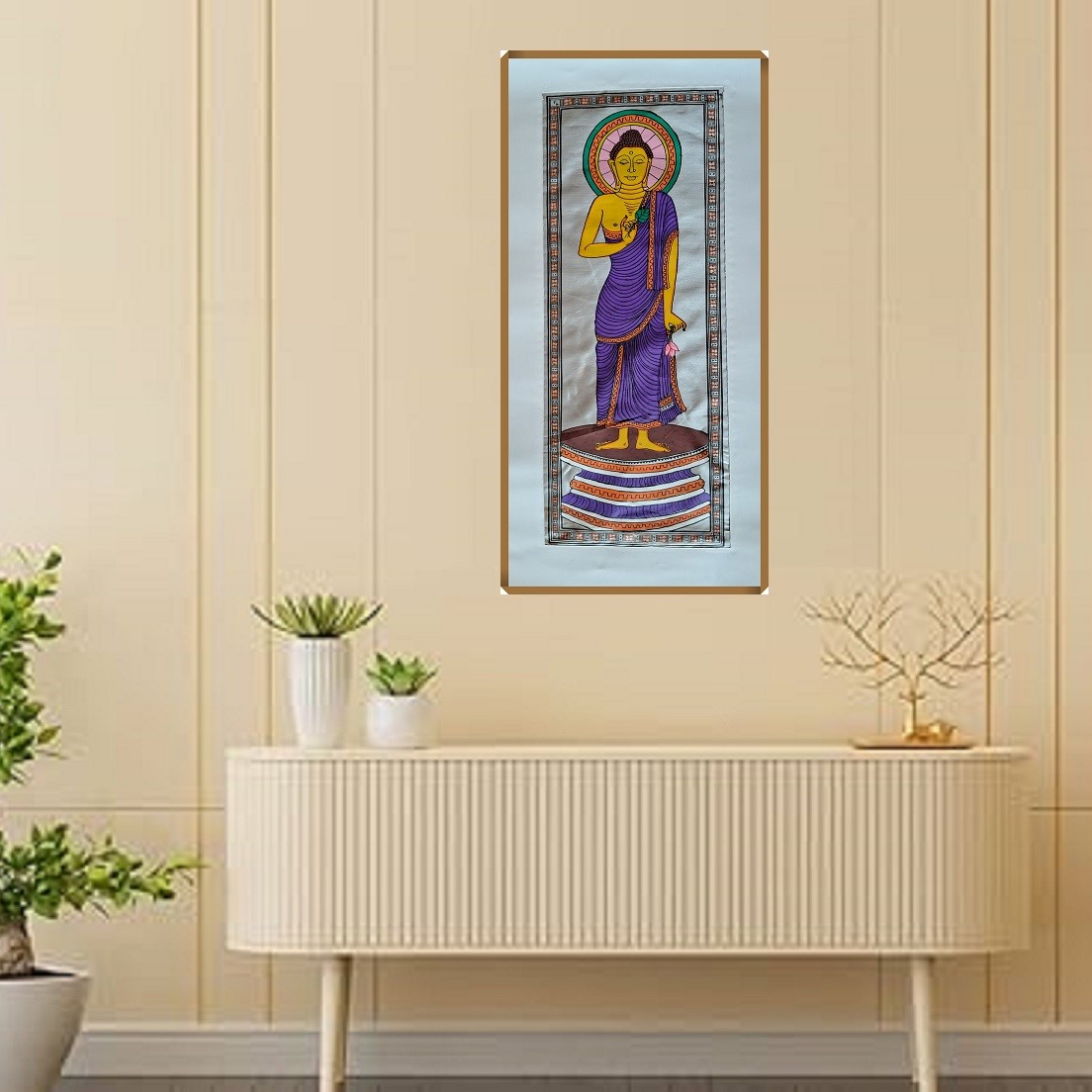  Buddha on Tussar silk PCP-T-60a