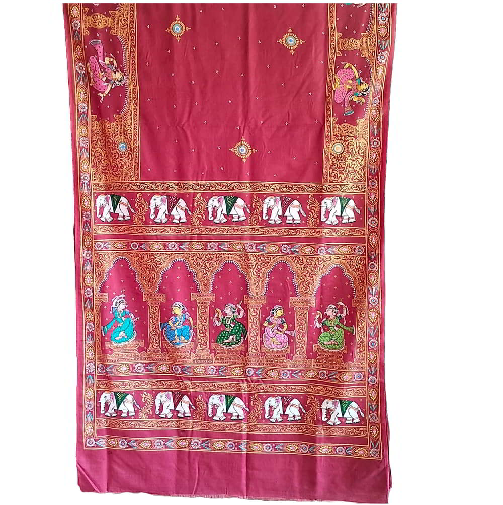 Pattachitra Saree with odissi nartaki Theme PTS-30