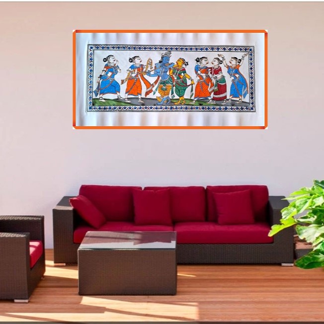 Pattachitra of Krishna Raas Lila PCP-T-351a