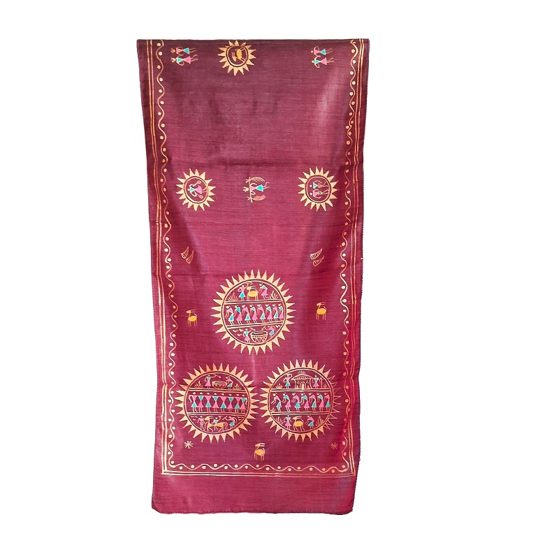 Saura art on Women scarves Scarf-S-949