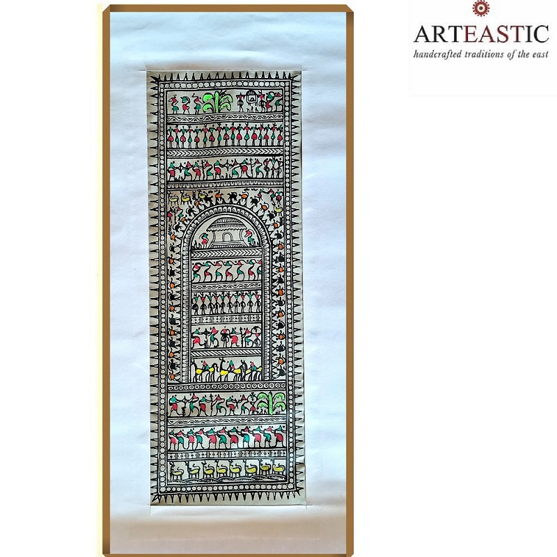 tribal painting on Tussar silk SCP-T-078