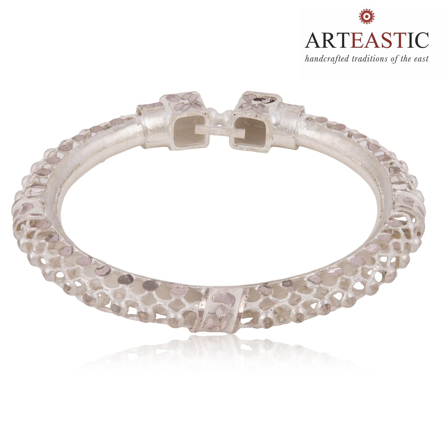Gajra 2 Thick Silver Filigree bangle SJ-B-991d