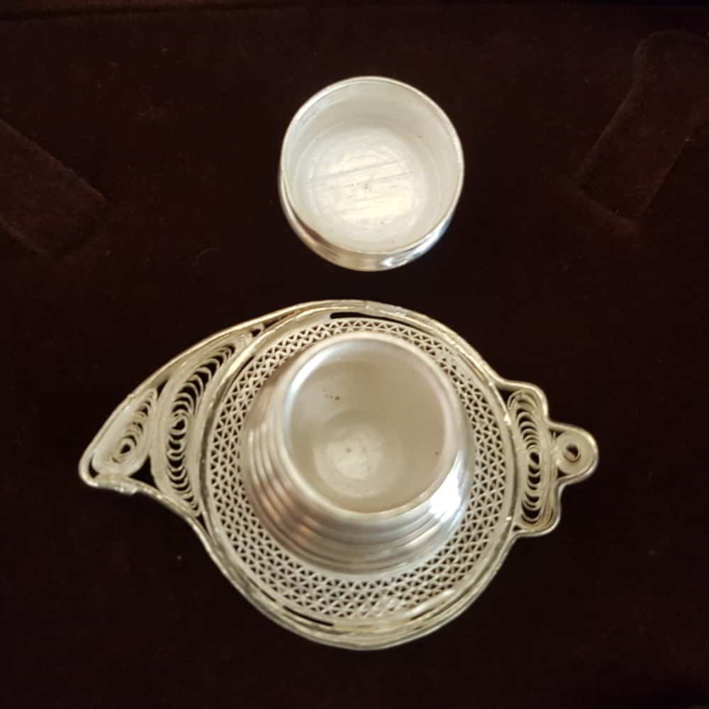 Silver Filigree Kumkum dani SJ-Box-300