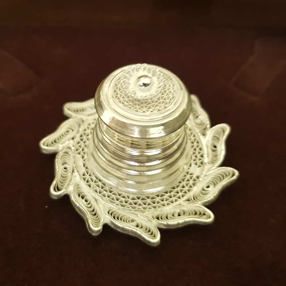 Silver Filigree  Kumkum holder SJ-Box-301